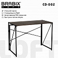 Стол на металлокаркасе BRABIX "LOFT CD-002", 1000х500х750 мм, складной, цвет морёный дуб, 641212 - 1