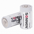 Батарейки КОМПЛЕКТ 2 шт., SONNEN Alkaline, С (LR14, 14А), алкалиновые, блистер, 451090 - 2