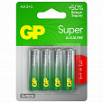 Батарейки КОМПЛЕКТ 4 шт., GP Super, AA (LR6,15А), алкалиновые, пальчиковые, ПРОМО 3+1, 15A3/1-2CR4 - 1