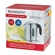 Чайник SONNEN KT-1755, 1,7 л, 2200 Вт, закрытый нагревательный элемент, нержавеющая сталь, 453419 - 6