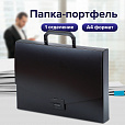 Папка-портфель пластиковая BRAUBERG "Energy" А4 (330х256х32 мм), без отделений, черная, 221202 - 4