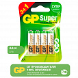 Батарейки КОМПЛЕКТ 4 шт., GP Super, AA (LR6,15А), алкалиновые, пальчиковые, ПРОМО 3+1, 15A3/1-2CR4 - 12