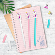 Ручка с топпером шариковая ЮНЛАНДИЯ "Единорожка", корпус ассорти, СИНЯЯ, пишущий узел 0,7 мм, 143806 - 1
