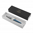 Ручка шариковая PARKER "Jotter Core Waterloo Blue CT", корпус голубой, детали хром, синяя, 1953191 - 2