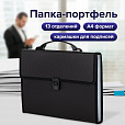 Папка-портфель пластиковая BRAUBERG А4 (332х245х35 мм), 13 отделений, черная, 221378 - 11