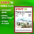 Рамка 21х30 см со стеклом, багет 16 мм, дерево, STAFF "Sonata", цвет орех, 391359 - 8