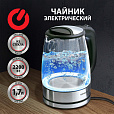 Чайник SONNEN KT-1788, 1,7 л, 2200 Вт, закрытый нагревательный элемент, стекло, черный, подсветка, 454349 - 11