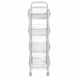 Этажерка (тележка) BOOMHOUSE (БУМХАУС) RC-004 4 яруса, на колесах, В84хШ42,5хГ25,5 см, металл, белая, 701458 - 3