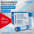 Батарейки алкалиновые "мизинчиковые" КОМПЛЕКТ 20 шт., CROMEX (КРОМЕКС) Alkaline, ААА (LR03, 24А), в коробке, 455595 - 6