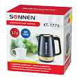 Чайник SONNEN KT-1776, 1,7 л, 2200 Вт, закрытый нагревательный элемент, пластик, черный/горчичный, 453418 - 7