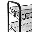 Этажерка (тележка) BOOMHOUSE (БУМХАУС) RC-003 3 яруса, на колесах, В62,5хШ42,5хГ25,5 см, металл, черная, 701455 - 5