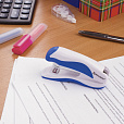 Степлер №10 BRAUBERG "JET PRO", до 12 листов, эргономичный, бело-синий, 228582 - 10