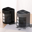 Подставка канцелярская черная/серая 85*83*103 Deli - 1