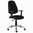 Кресло BRABIX "Comfort MG-322", хром, регулируемая эргономичная спинка, ткань, черное, 532558 - 1