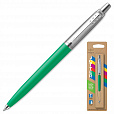 Ручка шариковая PARKER "Jotter Orig Green", корпус зеленый, нержавеющая сталь, блистер, синяя, 2076058 - 1