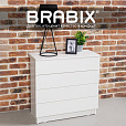 Комод BRABIX "Scandi CM-001", 750х330х730 мм, 4 ящика, ЛДСП, белый, 641900, ЦБ013659 -1 - 14