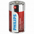 Батарейки алкалиновые КОМПЛЕКТ 2 шт., PHILIPS Power Alkaline, C (LR14, 14А), блистер, Б0062687 - 2