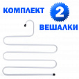 Вешалка для брюк и одежды "ЗМЕЙКА", КОМПЛЕКТ 2 шт., 5 секций, размер 34х36 см, белые, BRABIX, 608466 - 1