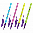 Ручка шариковая BRAUBERG "Офисная" NEON COLOR, СИНЯЯ, корпус ассорти, пишущий узел 1 мм, линия письма 0,5 мм, 144200 - 1