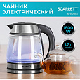 Чайник SCARLETT SC-EK27G54, 1,7 л, 1800 Вт, закрытый нагревательный элемент, стекло, стальной - 6