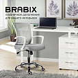 Кресло BRABIX "Wings MG-306", пластик белый, хром, сетка, серое, 532012 - 13