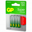 Батарейки КОМПЛЕКТ 4 шт., GP Super, AAA (LR03,24А), алкалиновые, мизинчиковые, ПРОМО 3+1, 24A3/1-2CR4 - 3