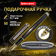 Ручка подарочная перьевая BRAUBERG "Larghetto", СИНЯЯ, корпус черный с хромированными деталями, 143477 - 13