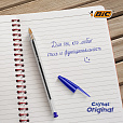 Ручки шариковые BIC "Cristal Original", НАБОР 4 шт., СИНИЕ, узел 1 мм, линия 0,32 мм, пакет, 8308601 - 8