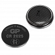 Батарейки литиевые GP Lithium CR2025 "таблетки, дисковые, кнопочные" КОМПЛЕКТ 2 шт., блистер, CR2025-2CRU2 - 2