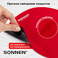 Коврик для мыши с подушкой под запястье SONNEN, полиуретан + лайкра, 250х220х20 мм, красный, 513301 - 9