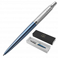 Ручка шариковая PARKER "Jotter Core Waterloo Blue CT", корпус голубой, детали хром, синяя, 1953191 - 1