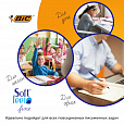 Ручки шариковые автоматические с грипом BIC "Soft Feel Fine", НАБОР 3 шт., линия письма 0,8 мм, блистер, 893221 - 7
