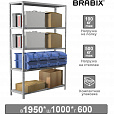Стеллаж металлический BRABIX "MS KD-195/60-5", 1950х1000х600 мм, 5 полок, сборная стойка, 291121, S240BR246502 - 1