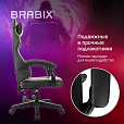 Кресло компьютерное BRABIX "Shooter GM-123", 2 подушки, экокожа, черное/белое, 533191 - 16