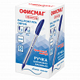 Ручка шариковая масляная ОФИСМАГ, СИНЯЯ, корпус прозрачный, узел 0,7 мм, линия письма 0,35 мм, 142151 - 9