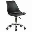 Кресло стул BRABIX "Eames MG-310 CH", хром, пластик черный, экокожа черная, 532925 - 1