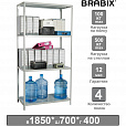 Стеллаж металлический BRABIX "MS-185/40/70-4", 1850х700х400 мм, 4 полки, 291103, S241BR354402 - 1