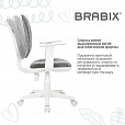 Кресло детское BRABIX "Fancy MG-201W", с подлокотниками, пластик белый, велюр, серое, 533010 - 12