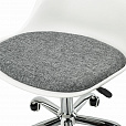 Кресло стул BRABIX "Eames MG-310 CH", хром, пластик белый, ткань серая, 532924 - 8