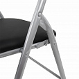 Стул складной BRABIX "Golf CF-007", серебристый каркас, кожзам чёрный, 532891 - 8