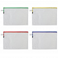 Папка-конверт СУПЕР КОМПЛЕКТ на молнии ПЛОТНЫЕ 4 штуки А4, сетчатая, BRAUBERG, 271348 - 2