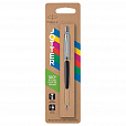 Ручка шариковая PARKER "Jotter Plastic CT", корпус черный, детали нержавеющая сталь, блистер, синяя, 2096873 - 2