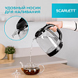 Чайник SCARLETT SC-EK27G11, 1,7 л, 2200 Вт, закрытый нагревательный элемент, стекло, черный - 10