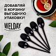 Ложка чайная одноразовая пластиковая 125 мм, черная, КОМПЛЕКТ 100 шт., ЭТАЛОН, WELDAY, 607830 - 9