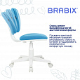 Кресло детское BRABIX "Joy MG-204W", без подлокотников, пластик белый, ткань TW, голубое, 533012 - 11