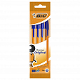 Ручки шариковые BIC "Orange Original", НАБОР 4 шт., СИНИЕ, узел 0,8 мм, линия письма 0,3 мм, пакет, 8308521 - 1