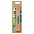 Ручка шариковая PARKER "Jotter Orig Green", корпус зеленый, нержавеющая сталь, блистер, синяя, 2076058 - 5