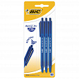 Ручки шариковые автоматические BIC "Round Stic Clic", НАБОР 3 шт., СИНИЕ, линия письма 0,32 мм, блистер, 926374 - 1