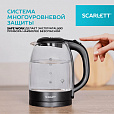 Чайник SCARLETT SC-EK27G11, 1,7 л, 2200 Вт, закрытый нагревательный элемент, стекло, черный - 9