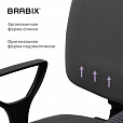 Кресло BRABIX "Prestige Ergo MG-311", регулируемая эргономичная спинка, ткань, серое, 531874 - 11